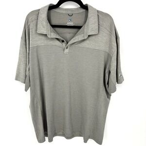 KUHL Men's Gray Textured Polo Shirt XXX Large Short Sleeve Outdoor Casual